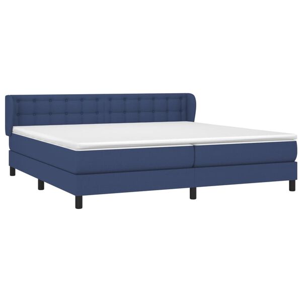 vidaXL Cama box spring con colch&oacute;n tela azul 200x200 cm