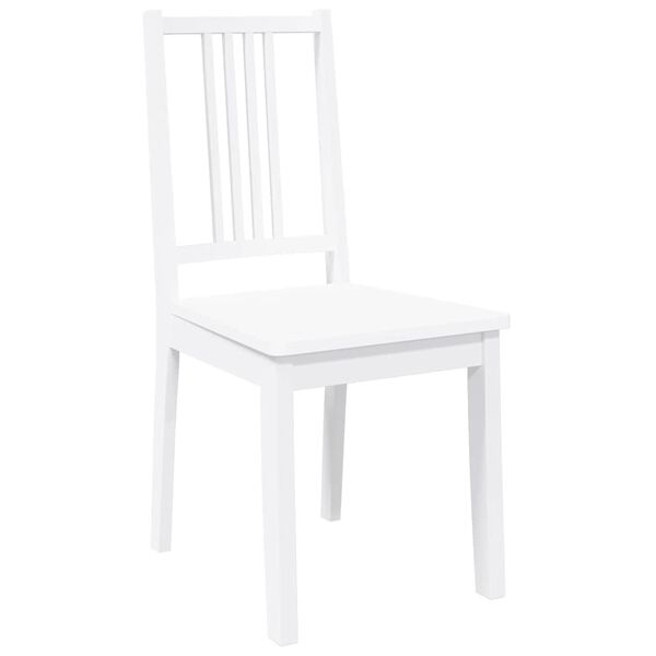 vidaXL Sillas de comedor 2 unidades madera maciza de caucho blanco