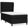 vidaXL Cama box spring con colch&oacute;n tela negro 90x190 cm