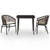 vidaXL Juego de comedor de jard&iacute;n 3 piezas marr&oacute;n