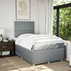 vidaXL Cama box spring con colch&oacute;n tela gris claro 120x190 cm