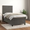 vidaXL Cama box spring con colch&oacute;n terciopelo gris oscuro 90x200 cm