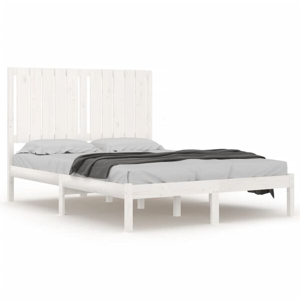 vidaXL Estructura de cama sin colch&oacute;n madera de pino blanca 120x200 cm