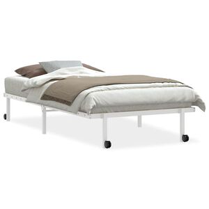 vidaXL Estructura de cama sin colch&oacute;n plegable blanco acero 107x203 cm