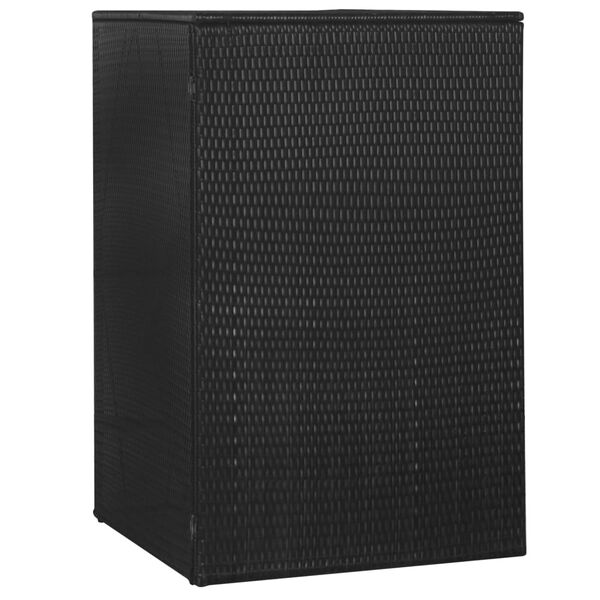 vidaXL Cobertizo de cubo de basura ratán sintético negro 76x78x120 cm