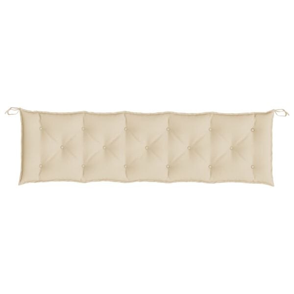 vidaXL Cojín de banco de jardín tela Oxford beige 180x50x7 cm