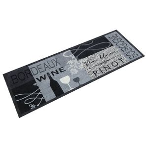 vidaXL Alfombra de cocina lavable terciopelo vino gris 45x150 cm