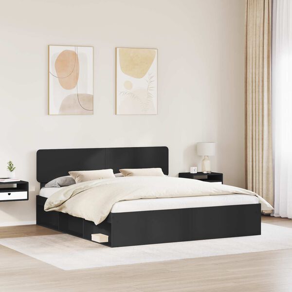 vidaXL Estructura de cama Negro 180 x 200 cm Madera de pino macizo