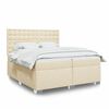 vidaXL Cama box spring con colch&oacute;n tela color crema 200x200 cm