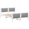 vidaXL Estructura de cama con cabecera Gris Claro 135 x 190 cm tela