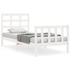 vidaXL Estructura de cama sin colch&oacute;n madera maciza blanca 90x190 cm