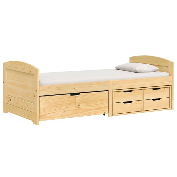 vidaXL Sof&aacute; cama con 5 cajones madera maciza pino IRUN 90x200cm