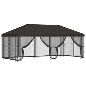 vidaXL Gazebo con paredes laterales 6 x 3 m Gris antracita