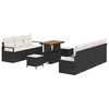 vidaXL Conjunto de sof&aacute;s de jard&iacute;n 10 pcs Negro rat&aacute;n sint&eacute;tico