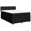 vidaXL Cama box spring con colch&oacute;n tela negro 160x200 cm