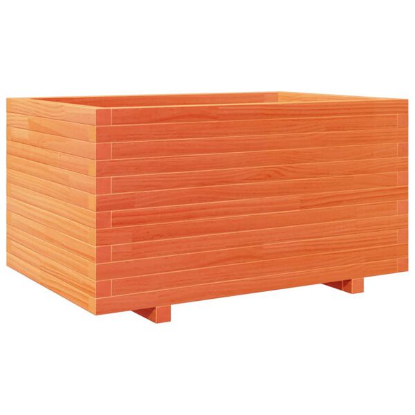 vidaXL Jardinera madera maciza de pino marr&oacute;n cera 90x60x49,5 cm