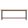 vidaXL Banco de trabajo madera maciza de haya y metal 220x55x81,5 cm
