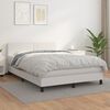 vidaXL Cama box spring con colch&oacute;n cuero sint&eacute;tico blanco 140x190 cm