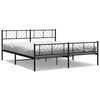 vidaXL Estructura cama sin colch&oacute;n con estribo metal negro 180x200 cm