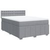 vidaXL Cama box spring con colch&oacute;n tela gris claro 140x190 cm