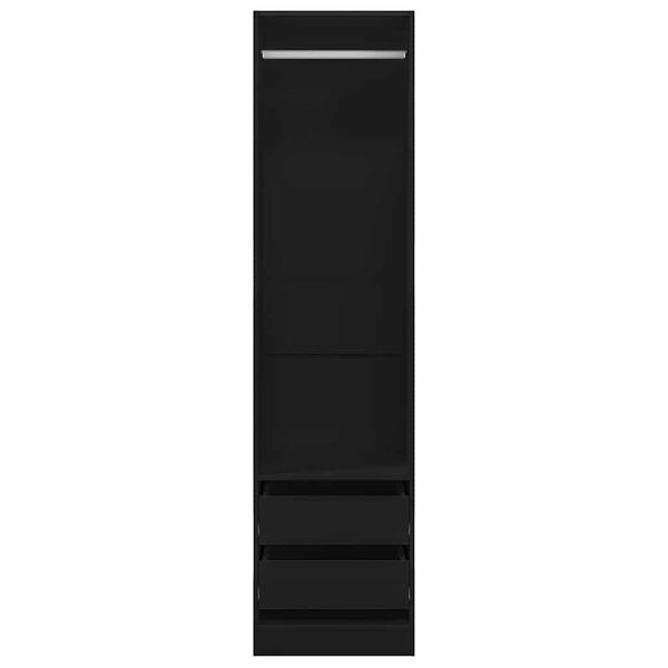 vidaXL Armario con cajones de madera contrachapada negro 50x50x200 cm