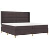 vidaXL Cama con Somier con colch&oacute;n Marr&oacute;n oscuro 200 x 200 cm tela
