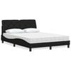 vidaXL Cama con colch&oacute;n tela negro 140x190 cm