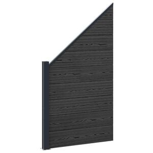 vidaXL Conjunto de valla 95 x 180 cm WPC y Aluminio Negro