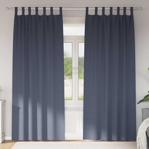 vidaXL Cortinas Opacas con Anillas 2 pcs Antracita 260 x 140 cm