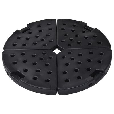 vidaXL Soporte de sombrilla en forma de ventilador 4 piezas negro