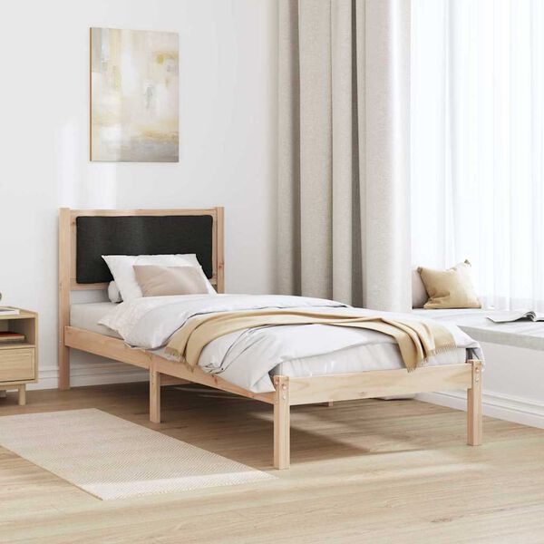 vidaXL Estructura de cama Negro 80 x 200 cm Madera de pino macizo