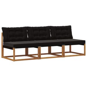 vidaXL 3 uds. Sof&aacute; intermedio de exterior Madera de Acacia S&oacute;lida