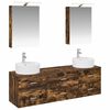 vidaXL Juego de muebles de ba&ntilde;o 5 uds. Roble Ahumado