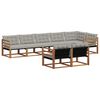 vidaXL Conjunto de sof&aacute;s de exterior 8 uds. Gris Natural y Claro
