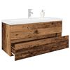 vidaXL Mueble lavabo con lavabo integrado y grifo madera vieja