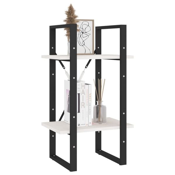 vidaXL Estantería 2 niveles madera maciza de pino blanco 40x30x70 cm