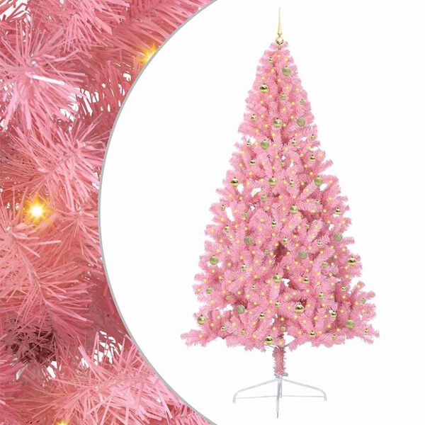 vidaXL &Aacute;rbol de Navidad Artificial Preiluminado Rosa 240 cm PVC