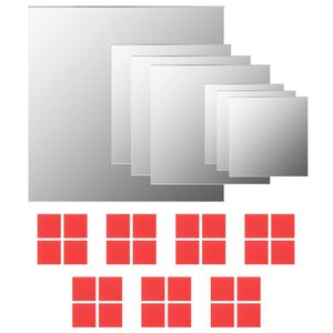 vidaXL Conjunto de espejos de pared cuadrados vidrio 7 piezas