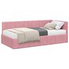 vidaXL Estructura de Cama Esquina con Colch&oacute;n 2 uds. Rosa 90 x 190 cm