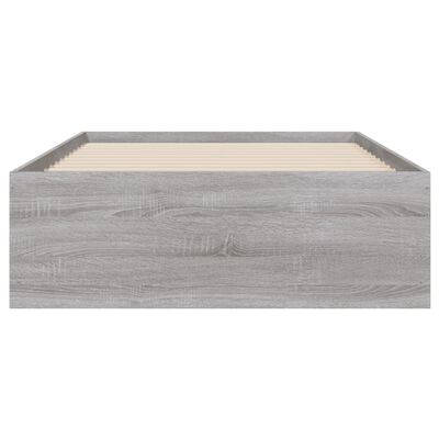 vidaXL Cama con cajones madera ingeniería gris Sonoma 90x200 cm