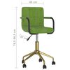 vidaXL Silla de comedor giratoria de terciopelo verde claro