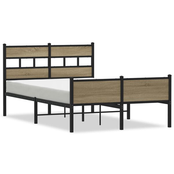 vidaXL Estructura de cama sin colch&oacute;n madera roble Sonoma 120x190 cm