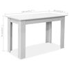 vidaXL Mesa de comedor y bancos 3 piezas madera contrachapada blanca