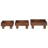 vidaXL Soporte de plantas 3 pcs Marr&oacute;n Madera de Caoba