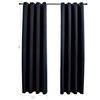 vidaXL Cortinas opacas con anillas (2 unidades), color negro, 137 x 213 cm, tela
