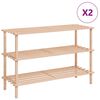 vidaXL Zapatero de 3 alturas 2 unidades madera maciza de abeto