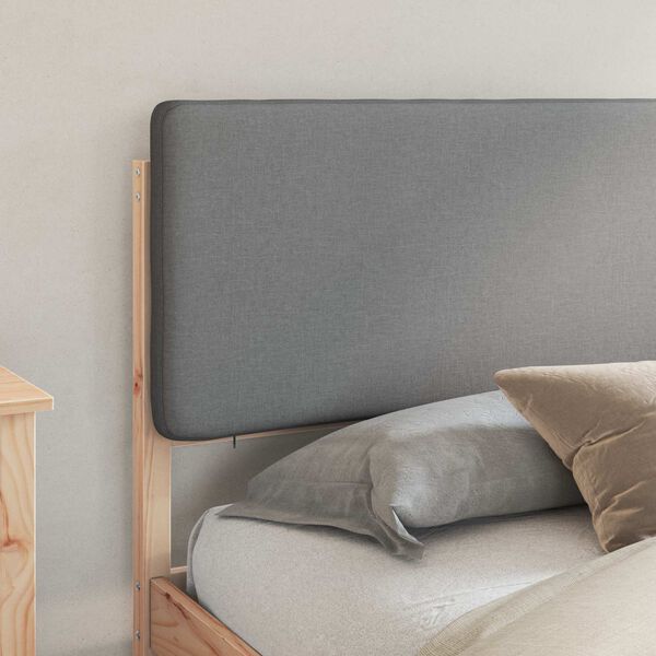 vidaXL Estructura de Cama con Cabecera Tapizada Gris Claro