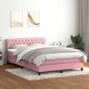 vidaXL Cama box spring con colch&oacute;n terciopelo rosa 140x210 cm