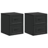 vidaXL Mesita de Noche de Pared 2 uds. Negro 34,5 x 33 x 40 cm