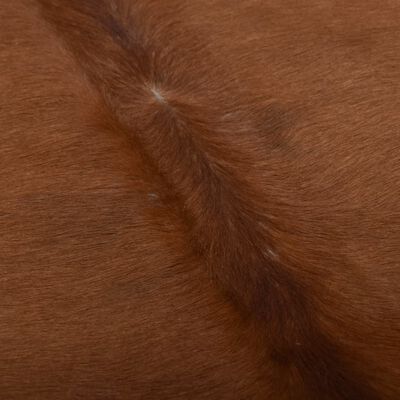 vidaXL Alfombra de piel de vaca auténtica marrón y blanco 150x170 cm